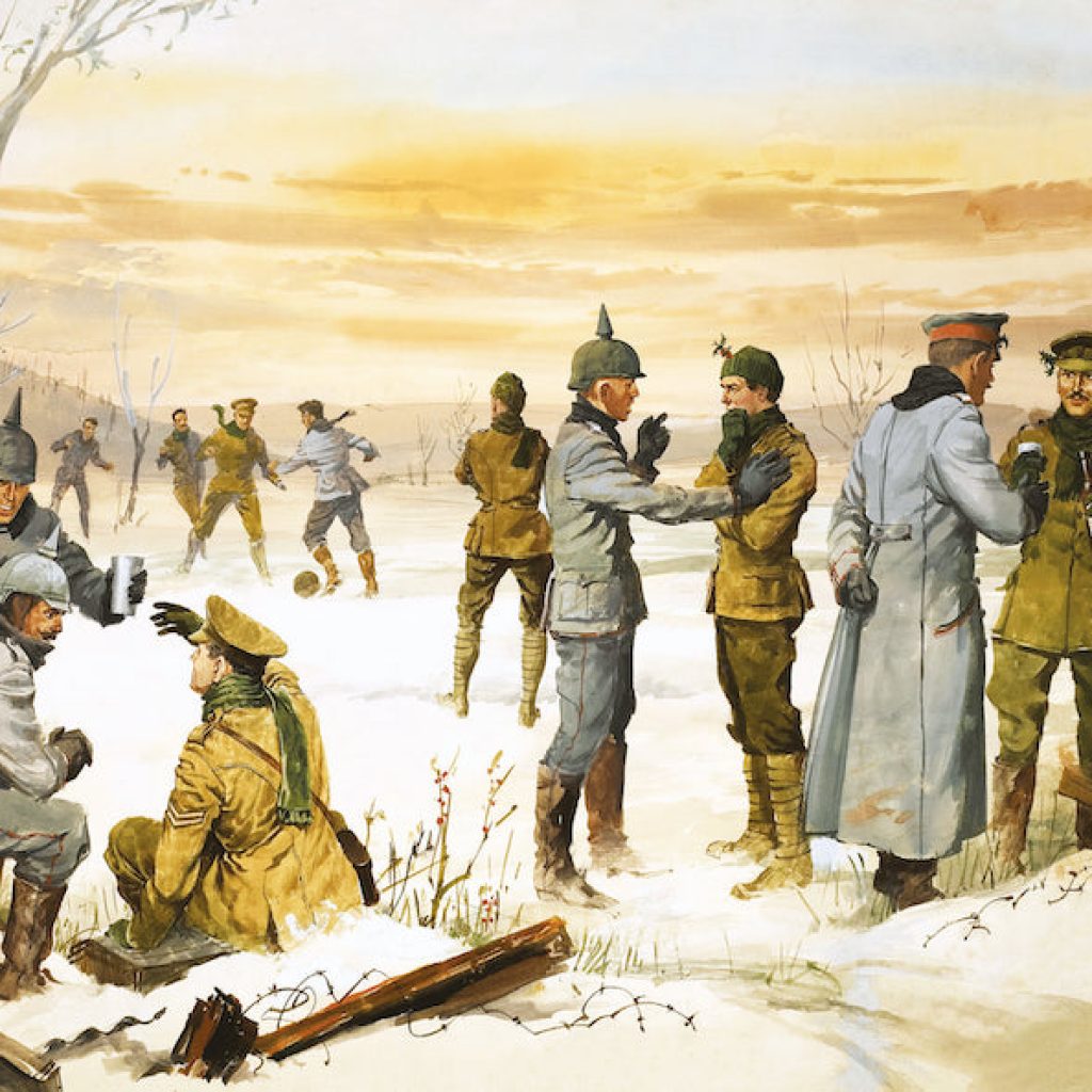 Christmas Truce of 1914 Painting by Angus Mcbride 2 - Treasure State Lifestyles