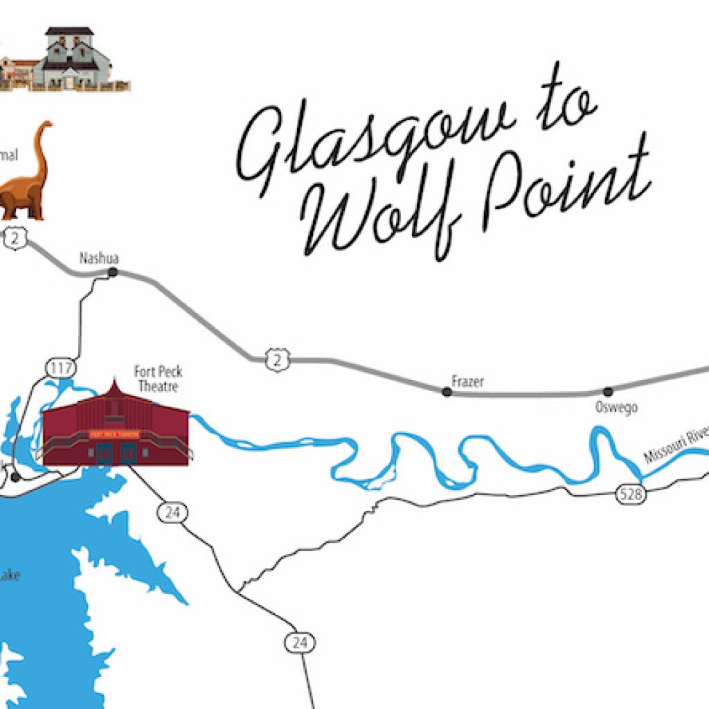 Glasgow to Wolf Point Area Map Treasure State Lifestyles